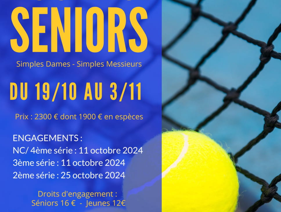 TOURNOI SÉNIORS DE TENNIS