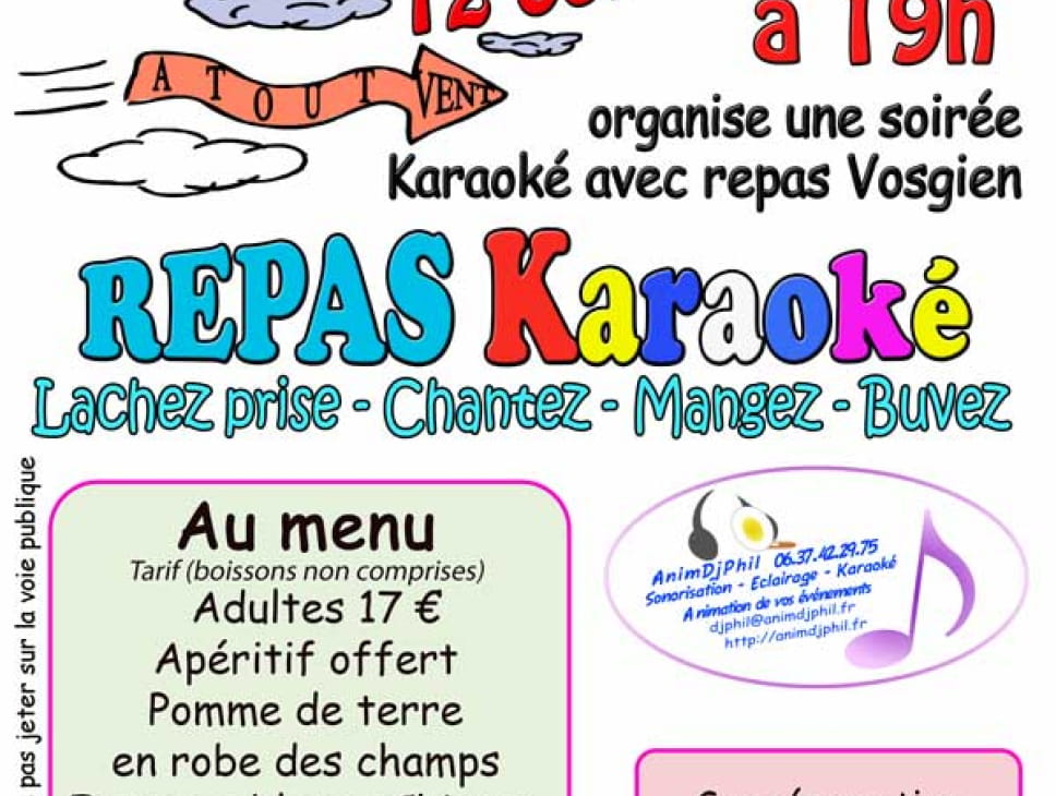 REPAS VOSGIEN AVEC SOIRÉE KARAOKÉ