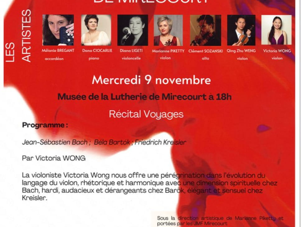 RENCONTRES INTERNATIONALES DE MUSIQUE DE MIRECOURT : ESCALES : MARIANNE PIKETTY ET MÉLANIE BRÉGANT