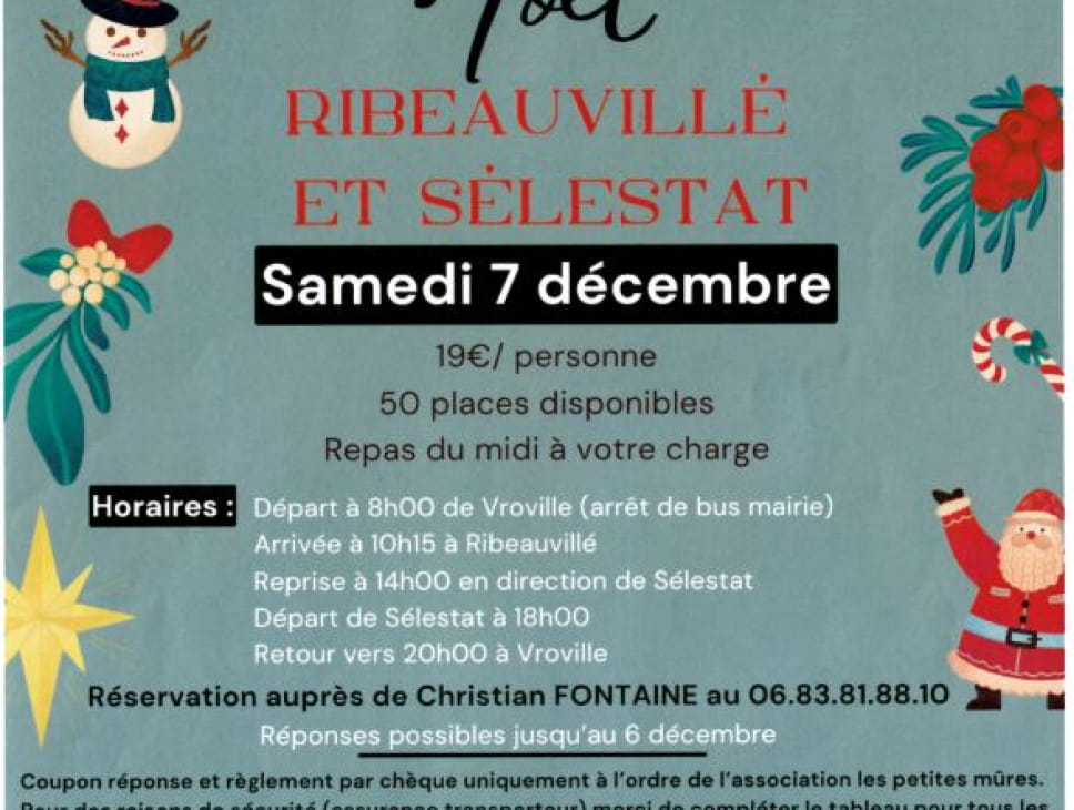 VOYAGE AUX MARCHÉS DE NOËL DE RIBAUVILLÉ ET SÉLESTAT