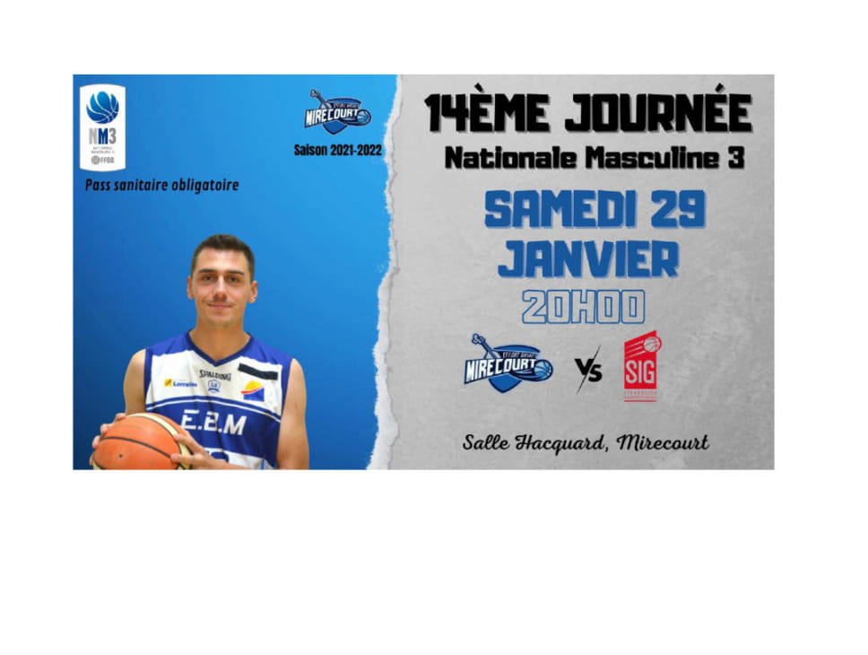 MATCH DE BASKET NM3 : EFFORT BASKET MIRECOURT CONTRE BASKET CLUB CHENÔVE